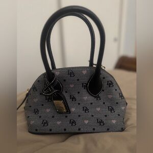 Dooney & Bourke Gray and Pink Satchel with Signature Style